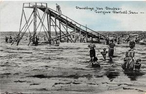 Texas Tx Postcard c1910 CORPUS CHRISTI Shooting the Chutes Water Slide Kids