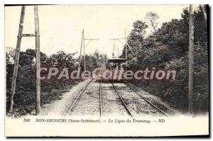 Old Postcard Bon Secours Seine Infeieure Line Streetcar