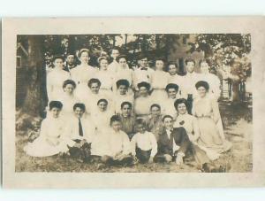 Old rppc GROUP OF PEOPLE Great Postcard AB1407