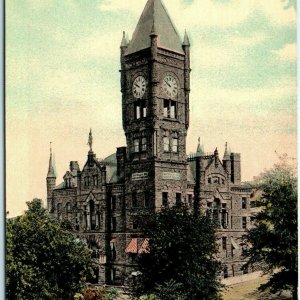 c1910 Ottumwa IA Court House Unposted Litho Photo Postcard Clock Architecture A6