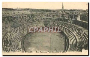 Old Postcard Nimes Arenes The Inner View