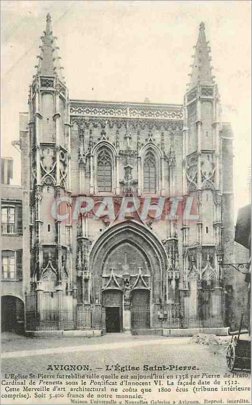 Postcard Old Avignon the holy stone church