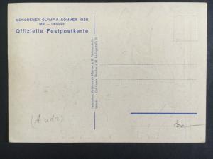 Come Nuovo 1936 Munich Germania Estate Olimpiadi Immagine Cartolina