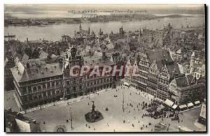 Old Postcard Antwerp Grand Place Vue Generale