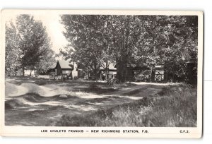 New Richmond Station Quebec Canada Vintage RPPC Real Photo Les Chalets Francis