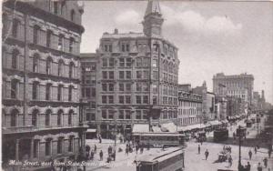 New York Rochester Trolleys On Main Street Looking East From State Street 1912