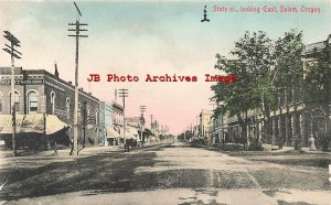 OR, Salem, Oregon, State Street, Looking East, Business Section, Rieder No 6893