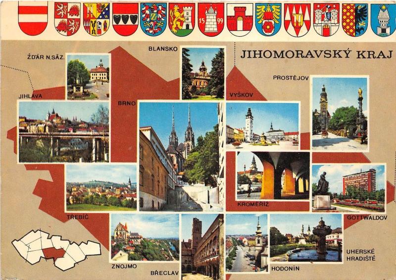 B45149 Jihomoravsky Kraj map carte multiviews    czech