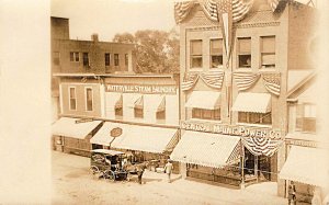 Waterville ME Steam Laundry Horse Drawn Wagon C.M.P. Power Company RPPC