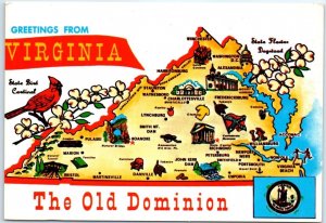 Postcard - The Old Dominion - Greetings From Virginia