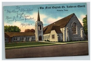 Vintage 1960 Postcard First English Evangelical Lutheran Church Victoria Texas