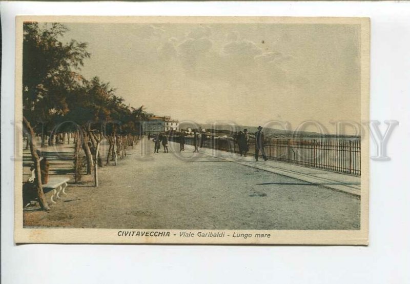 435935 Italy Civitavecchia embankment Garibaldi Vintage postcard