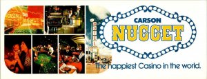 Carson City NV Nevada NUGGET HOTEL & CASINO Gambling 3½ X 9 Advertising Postcard