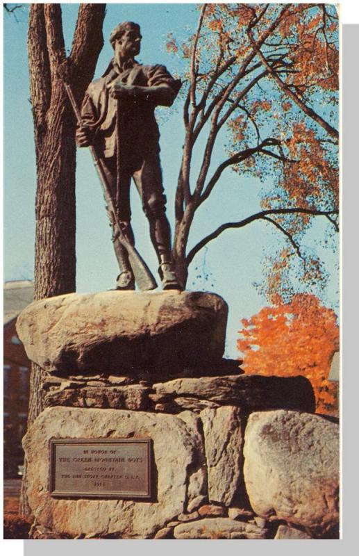 Nice Rutland, Vermont,VT Postcard, Green Mountain Boy Statue