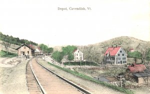 Cavendish VT, Train Depot Houses, Nice Color, Postcard