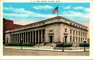 United States Post Office Building Dayton Ohio OH UNP Linen Postcard B8