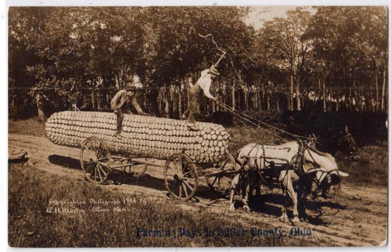 RPPC, Extravaganza - Ear of Corn on a Wagon, Ottowa KS