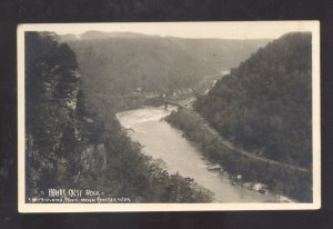 RPPC ANSTED WEST VIRGINIA HAWKS NEST ROCK BIRDSEYE VIEW REAL PHOTO POSTCARD