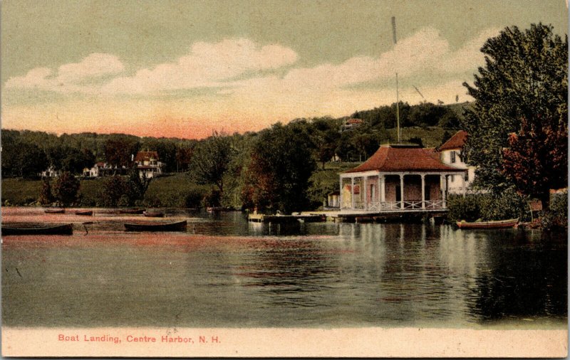 Vtg 1906 Boat Landing At Centre Harbor New Hampshire NH Antique Postcard