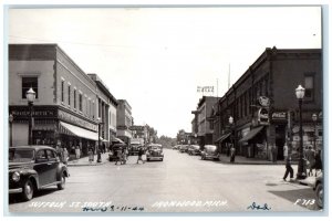 Suffolk Street South Cars Hotel Coca Cola Ironwood Michigan RPPC Photo Postcard