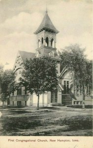 New Hampton Iowa 1st Congregational Church #2725 C-1910 Postcard 21-10164