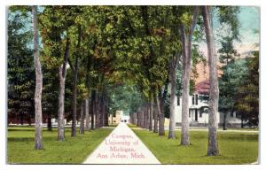 1914 Campus, University of Michigan, Ann Arbor, MI Postcard