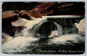 A Rocky Mountain Stream, Montana, Antique 1912 Postcard, Local Publisher
