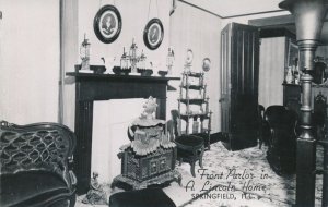 RPPC Front Parlor in Abraham Lincoln Home - Springfield IL, Illinois