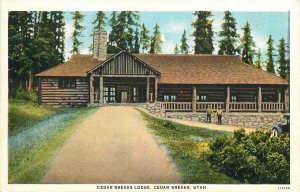 Postcard 1920s Utah Cedar Breaks Lodge occupation roadside UT24-3686