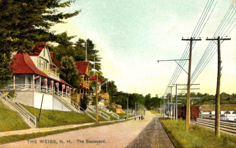 The Weirs, New Hampshire - Houses along the Boulevard - Tuck Postcard - #6085