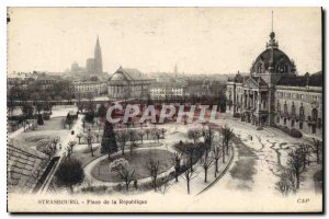 Postcard Old Strasbourg Place de la Republique