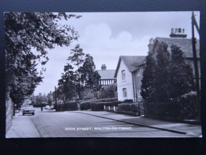 Derbyshire WALTON ON TRENT main Street c1960's RP Postcard