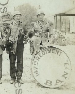 New York Ohio RPPC c1910 MILITARY BAND 147th Regiment NATIONAL GUARD U.S. Army