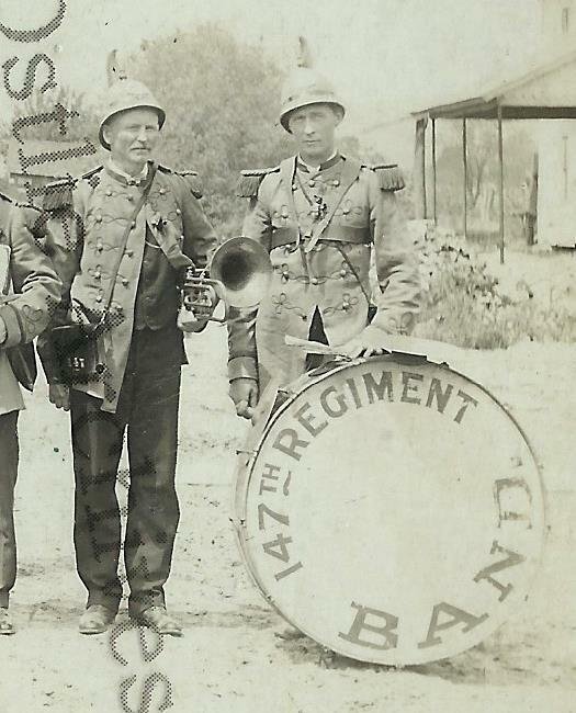 New York Ohio RPPC c1910 MILITARY BAND 147th Regiment NATIONAL GUARD U.S. Army