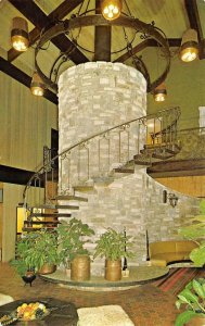 KERRVILLE, Texas TX ~ INN OF THE HILLS Lobby~Spiral Staircase ROADSIDE  Postcard