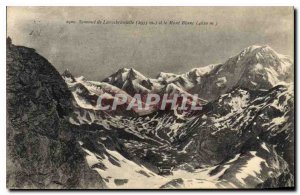 Old Postcard Lancebranlette Summit (2633 m) and Mont Blanc (4810 m)