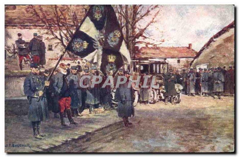 Old Postcard German Army Flag 87th regiment of infantry reserve Vassincourt M...