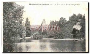 Old Postcard Buttes Chaumont The Lake And The Suspension Bridge