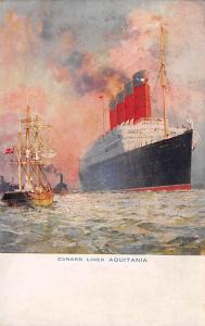 R.M.S. Aquitania Ocean Liner Ship Postcard