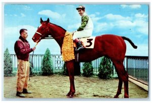 1955 Garden State Park Horseracing Jockey Camden New Jersey NJ Vintage Postcard