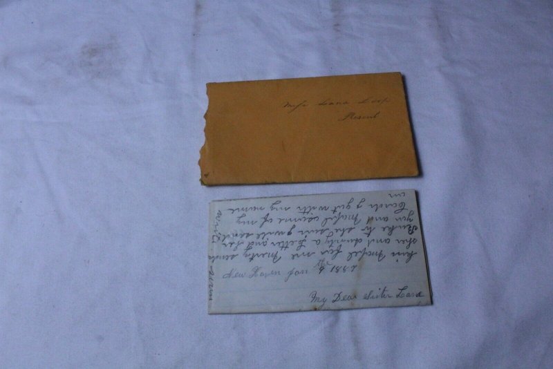 Vintage Hand Written Letter Dated Jan. 9, 1887 on Note Paper 