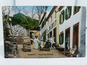 Vintage Postcard Madeira - Running Sledge Bello Monte Restaurant