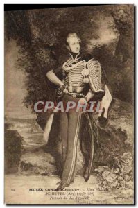 Old Postcard Musee Conde Ecole Francaise Scheffer Portrait of the Duke & # 39...