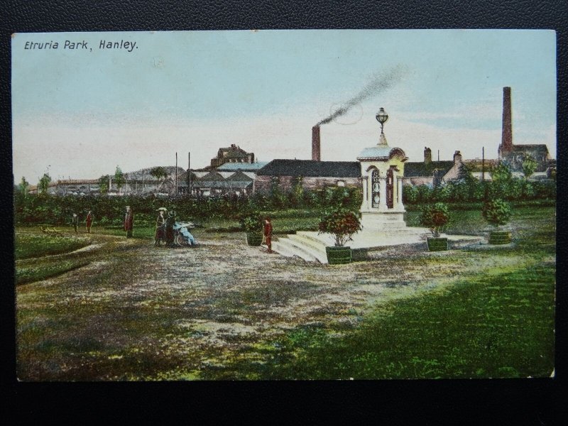 Staffordshire Stoke HANLEY Etruria Park - Old Postcard by J.M. Burkinshaw