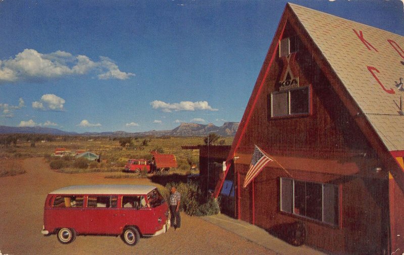 J79/ Cortez Colorado Postcard Chrome Volkswagon Bus Mesa Verde KOA 443