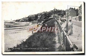 Old Postcard Le Havre Maritime Boulevard and Cape of Heve