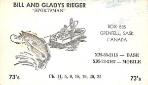 Bill and Gladys Rieger Sportsman Fishing Writing on Back 