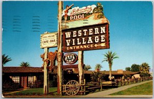 1958 Western Village Motor Hotel Phoenix Arizona Cafe & Bar Posted Postcard