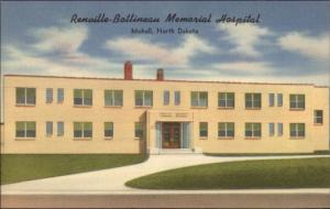 Mohall ND Renville-Bottineau Hospital Linen Postcard