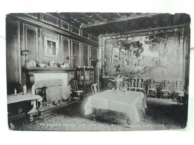 Dining Room Late Cecil Rhodes House Cape Town South Africa Vintage Postcard 1905